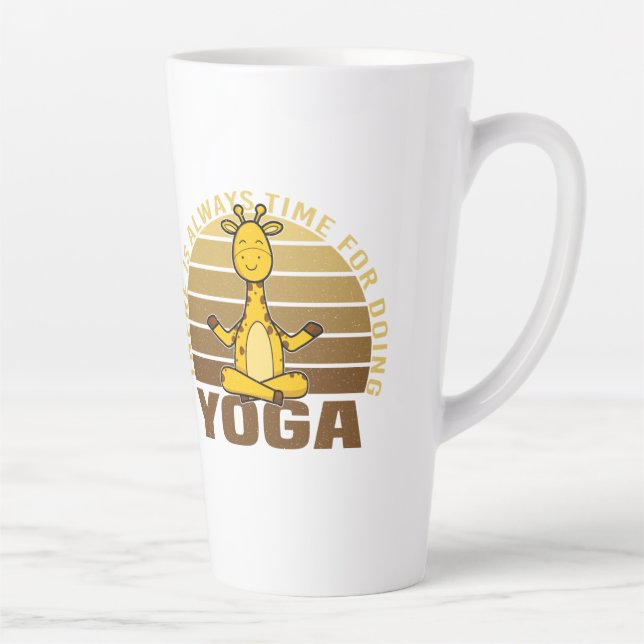 Tasse Latte Funny cute giraffe doing yoga. funny yoga poses (Droite)