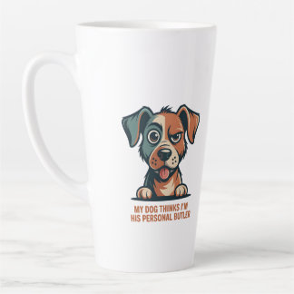 Tasse Latte Funny Dog Butler Quote Illustration