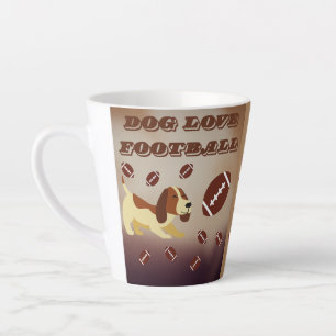 Tasse Latte Funny Football Football Soccer Chien Brown Sport C
