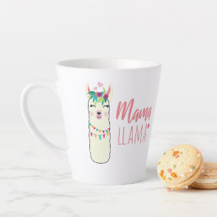 Tasse Latte Funny Llama MAMA mignonne Fête des mères Anniversa