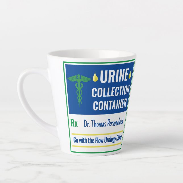 Tasse Latte Funny Novelty Doctor Nurse Collection d'urine pers (Gauche)