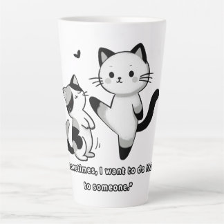 Tasse Latte Funny Siamese Cat Kick Illustration