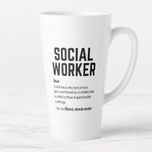 Tasse Latte Funny Social Worker Dictionary Définition Café M
