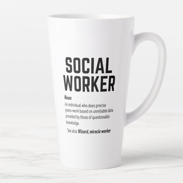 Tasse Latte Funny Social Worker Dictionary Définition Café M (Droite)
