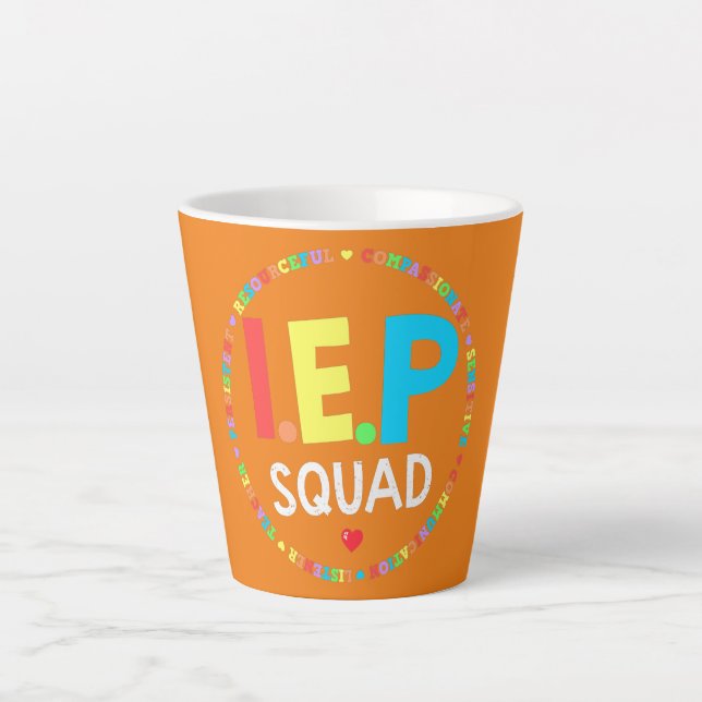 Tasse Latte Funny Teacher IEP Squad I Encourage Progress Sped (Devant)