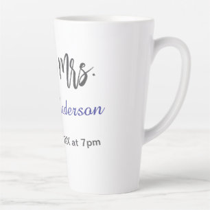 Tasse Latte Futur nom de famille de Mme la mariée à marier gri