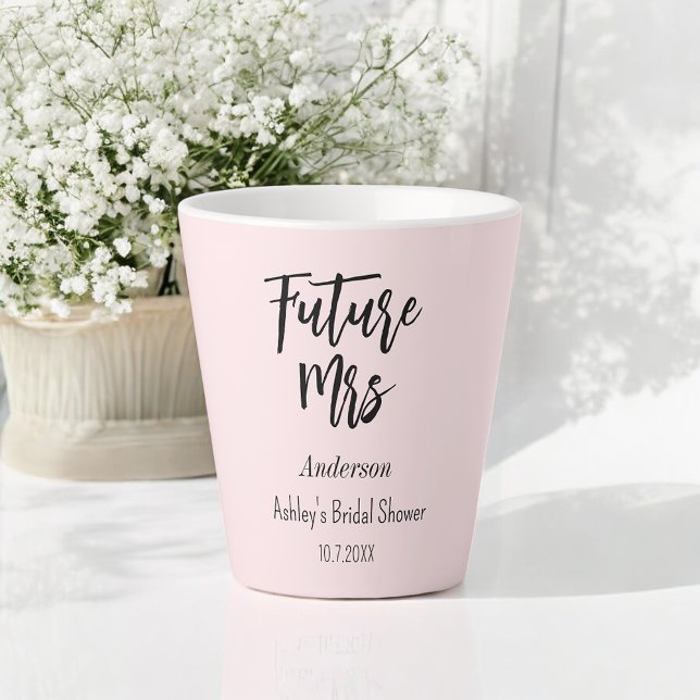 Tasse Latte Future Mme Rose Pâle  (Créateur téléchargé)