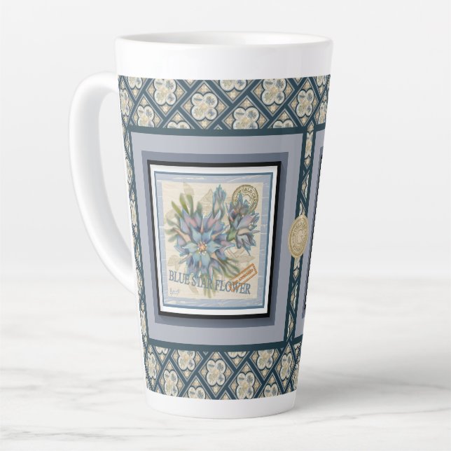 Tasse Latte G Bureau de création Fleur bleue (Angle gauche)