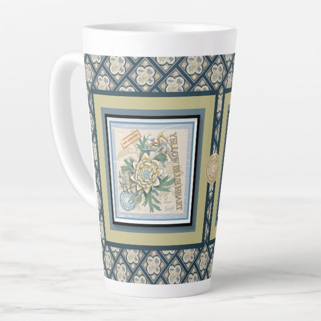 Tasse Latte G Bureau de la création Fleur jaune (Angle gauche)