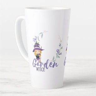 Tasse Latte GARDEN WITCH - Personnalisez avec du texte, un sor