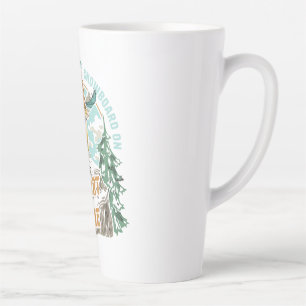 Tasse Latte Gardez le calme et le snowboard sur t-shirt, snowb