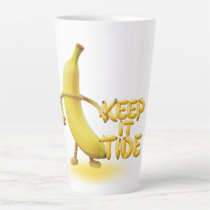 Tasse Latte Gardez-le Tide – Typographie drôle de banane Minim