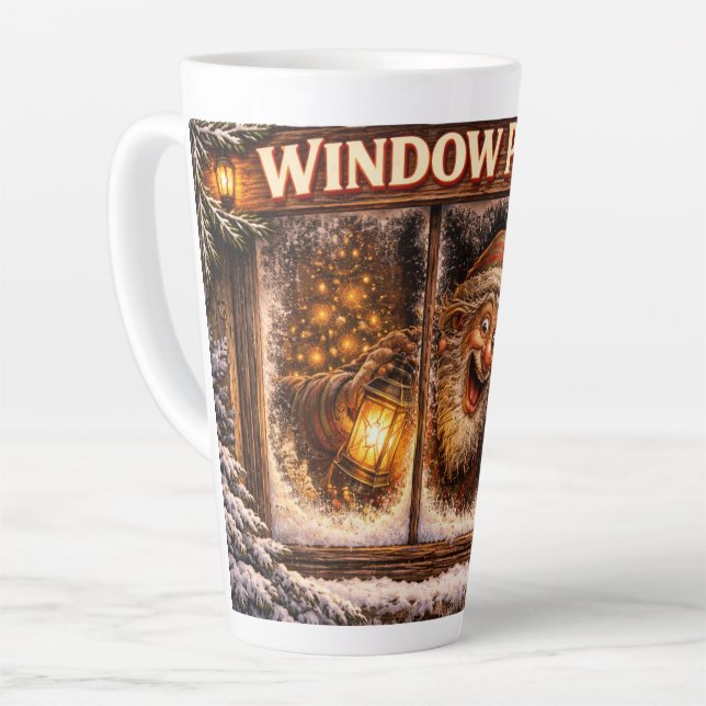 Tasse Latte Gargouilleur de fenêtre lutin de Noël islandais  (Angle gauche)