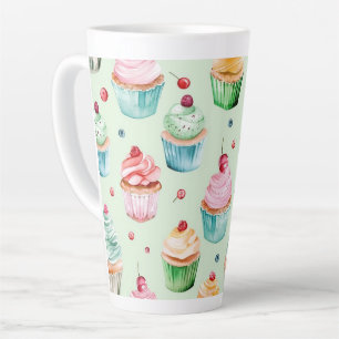 Tasse Latte Gâteaux de fête Rose Menthe Pêche