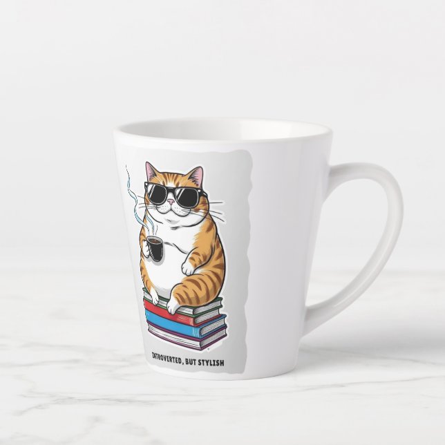 Tasse Latte Gato Introvertido con Estilo (Droite)