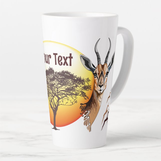 Tasse Latte Gazelle Antelope africaine animal sauvage (Angle droit)