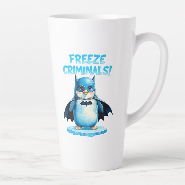 Tasse Latte Geler les criminels - Pingouin foncé (Droite)