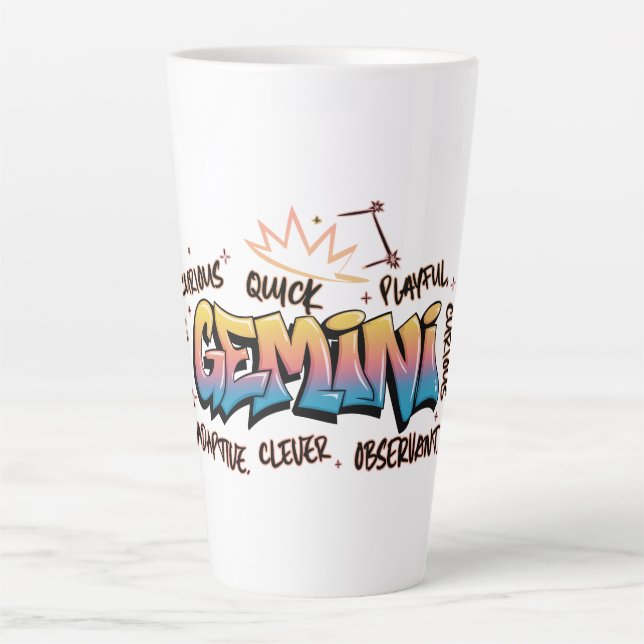 Tasse Latte Gémeaux Zodiaque Graffiti  (Devant)