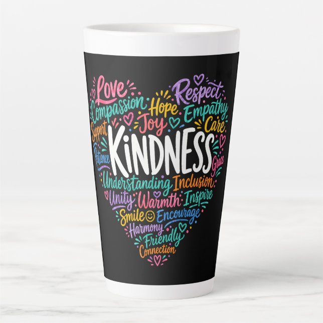 Tasse Latte Gentillesse compassion empathie et respect (Devant)