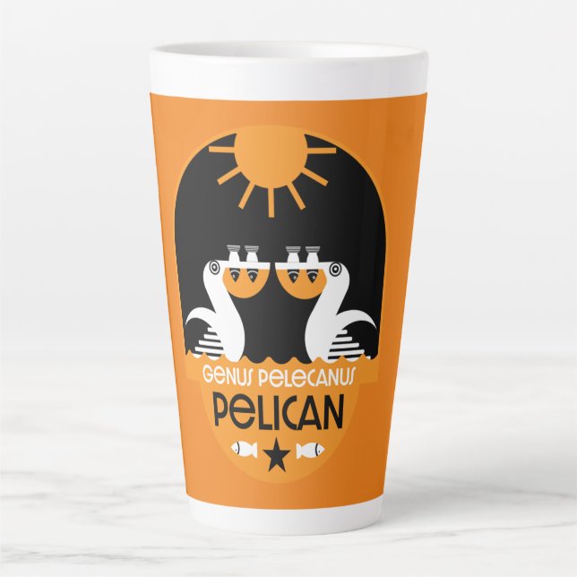 Tasse Latte Genus Pelecanus Bird Art (Devant)