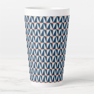 Tasse Latte Géométrie bleu et gris de la marine