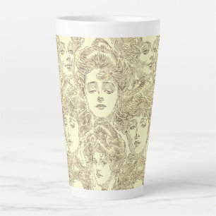 Tasse Latte Gibson filles victorieuse illustration or crème