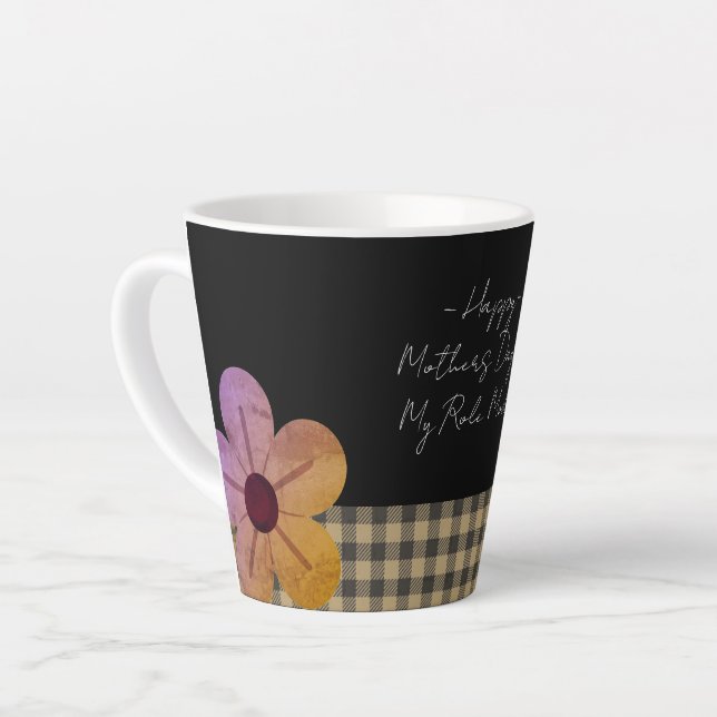 Tasse Latte Gift For Mom, Happy Mothers Day,Flower Art (Angle gauche)