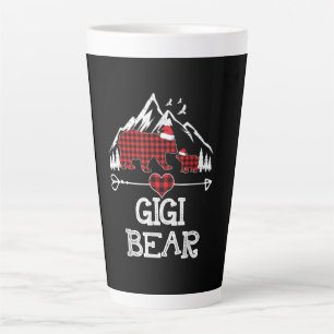Tasse Latte Gigi Bear Pajama Red Plaid Buffalo