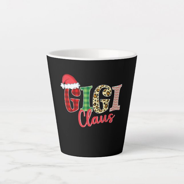 Tasse Latte Gigi Claus Santa Hat Funny Joyeux Pyjama Vêtements (Devant)