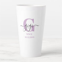 Gigi Elegant Script Monogram Lilac Blanc