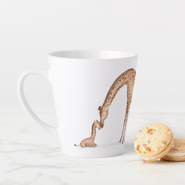 Tasse Latte Girafe et veau 'Meilleure maman jamais' tlatte (En situation)