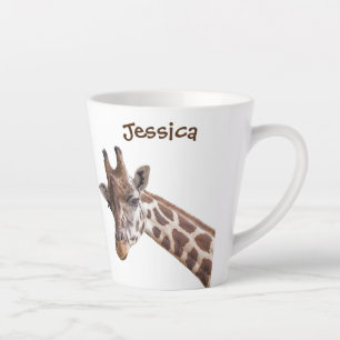 Tasse Latte Giraffe Nom personnalisé