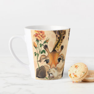 Tasse Latte Giraffe romantique - Ajouter votre photo / nom
