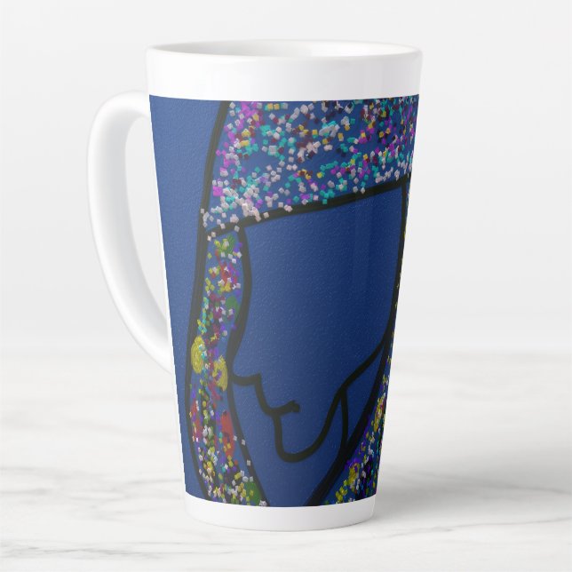 Tasse Latte Girl with Spotted Glitter Print Hair  (Angle gauche)