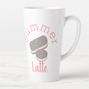 Tasse Latte Glace Sandwich Été Mignonne