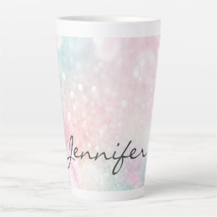Tasse Latte Glam Parties scintillant rose Pastel Motif fille