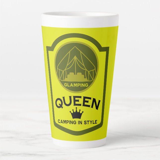 Tasse Latte Glamping Queen Camping En Style (Devant)