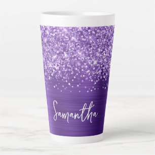 Tasse Latte Glittery Amethyst Purple Glam Nom