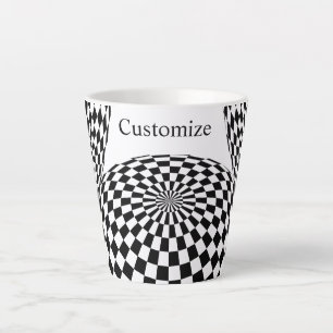 Tasse Latte Globe À damiers noir/blanc Thunder_Cove