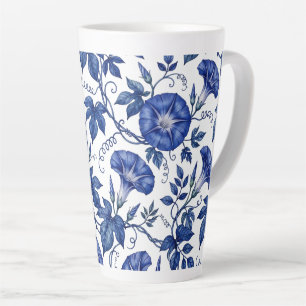 Tasse Latte Glorieuses du matin Cobalt Bleu Blanc de style Del