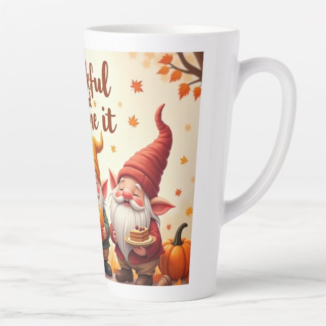 Tasse Latte gnome de voeux de Thanksgiving (Droite)