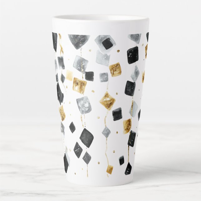 Tasse Latte Gold Black Happy New Year (Devant)