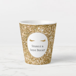 Tasse Latte Gold Eyelashes parties scintillant de glamour girl