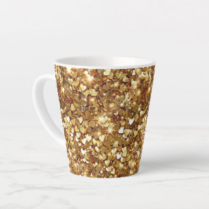 Tasse Latte Gold Glitzy Glam Sparkle Hearts