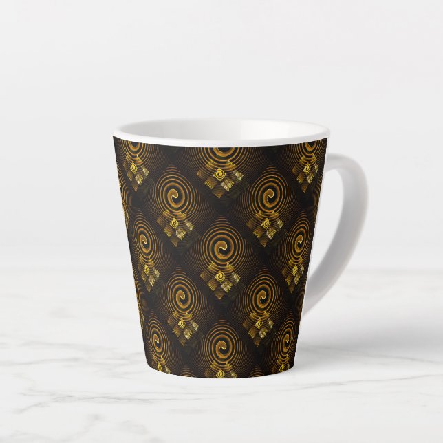 Tasse Latte Gold Modern Boho Elegant Abstract Art Pattern #502 (Angle droit)