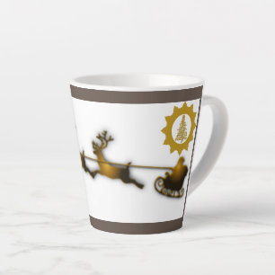 Tasse Latte Golden Deer Christmas Santa Claus Sledge