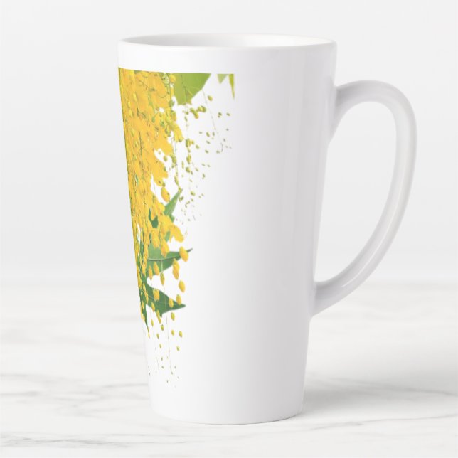 Tasse Latte Golden Rain Cascade of Sunlight When Gold Falls Pe (Droite)