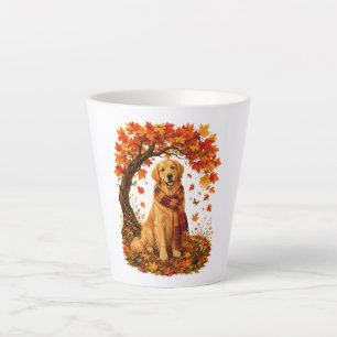 Tasse Latte Golden Retriever Automne Cosy Thanksgiving