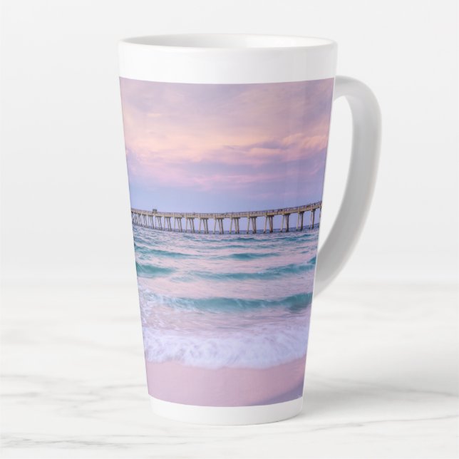 Tasse Latte Good Morning Navarre Beach Pier (Angle droit)