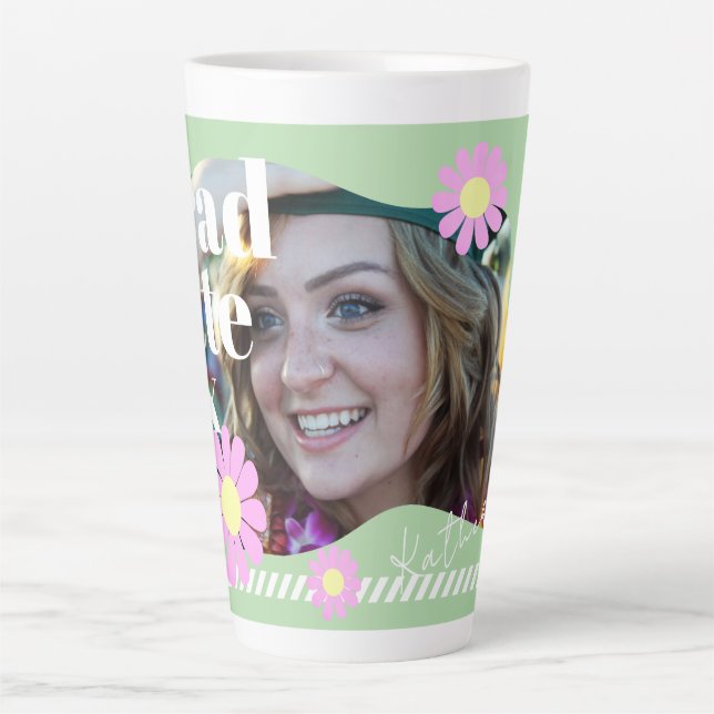 Tasse Latte Graduate Daisy Photo Green (Devant)